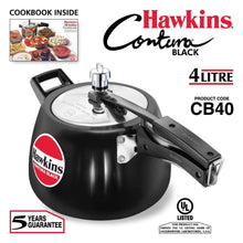 Load image into Gallery viewer, HAWKINS CONTURA BLACK PRESSURE COOKER, 4 LITRES, HARD ANODIZED , CB40 - KOCHEN ESSENTIAL
