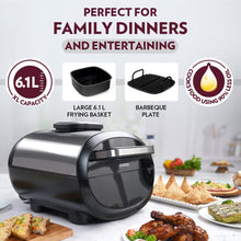 Load image into Gallery viewer, Borosil BestDigi Air-fryer, Top Load Air Fryer, Large Capacity, 8 pre-set menus, 8 in 1 functionality, 6.1 L
