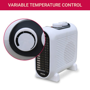 Inalsa Electric Fan Heater Hotty - 2000 Watts Variable Temperature Control Cool/Warm/Hot Air Selector | Over Heat Protection | ISI Certification, White