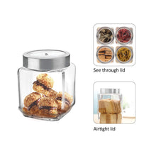 Load image into Gallery viewer, Cello Qube Toughened Glass Jars 580 Ml, Set of 2, Clear
