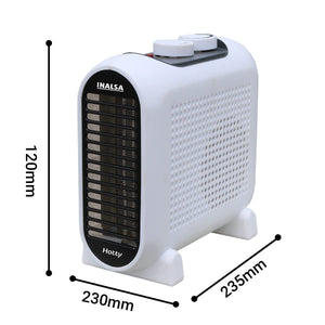 Inalsa Electric Fan Heater Hotty - 2000 Watts Variable Temperature Control Cool/Warm/Hot Air Selector | Over Heat Protection | ISI Certification, White