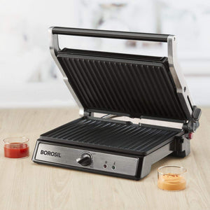 Borosil Super Jumbo 2000-Watt Grill Sandwich Maker, Black