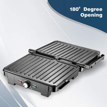 Load image into Gallery viewer, Inalsa Dura Grill 2200-Watt Sandwich Maker/ Contact Grill with Temperature Controller and LED indicator | Non-stick coated plates | Cool touch sliding Handle | 4 Slice Bread, (Black/Grey)
