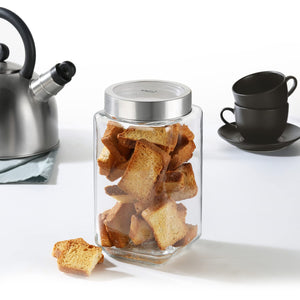 Cello Qube Fresh Glass Storage Jar, Air Tight, See-Through Lid, Clear, 800 ml