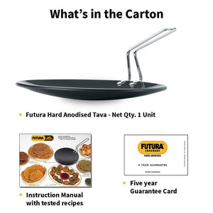 HAWKINS FUTURA HARD ANODISED ROTI TAWA, 26CM, 6.35MM AT26X ( induction tawa ) - KOCHEN ESSENTIAL