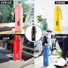 Load image into Gallery viewer, Cello Puro Steel-X Benz Water Bottle with Inner Stainless Steel and Outer Plastic (900 Ml), 1 Piece
