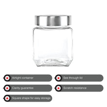Load image into Gallery viewer, Cello Qube Toughened Glass Jars 580 Ml, Set of 2, Clear
