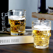 Load image into Gallery viewer, Classic Glass Beer Skull Mug (Transparent, 520 ml) - Set of 2
