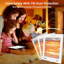 Load image into Gallery viewer, INALSA Room Heater for home Neon V2 With 800 Watt Power |Cool Touch Body| 2 Heating Rods With Grill Protection| Safety Tip Over Switch| Noiseless Room Heater |ISI Certified
