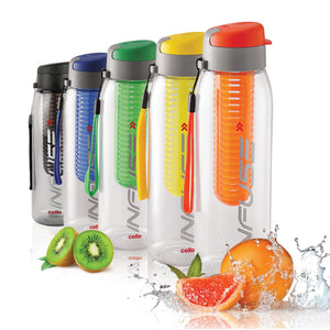 Cello Infuse Plastic Water Bottle Set, 800ml, Set of 2
