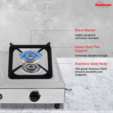 Load image into Gallery viewer, SUNFLAME SHAKTI STAINLESS STEEL 2 BURNER GAS STOVE, MANUAL - KOCHEN ESSENTIAL
