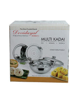 Load image into Gallery viewer, Devidayal Bombay 2 Stainless Steel Multi Kadhai, silver
