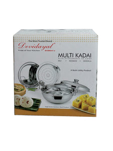 Devidayal Bombay 2 Stainless Steel Multi Kadhai, silver