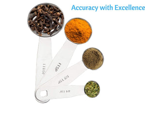 LAKSHITA STEEL MEASURING SPOONS, SET OF 4 - KOCHEN ESSENTIAL