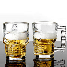 Load image into Gallery viewer, Classic Glass Beer Skull Mug (Transparent, 520 ml) - Set of 2

