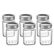Load image into Gallery viewer, Cello Qube Fresh Glass Storage Jar, Air Tight, See-Through Lid, Clear, Set of 6 (300 ml Each)
