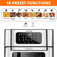 Load image into Gallery viewer, Inalsa Aero Crisp Air Fryer Oven with Extra Large Capacity | Digital Display and Stainless Steel |10 Preset Program | Rotisserie Function and 1500 Watts (Black) - KOCHEN ESSENTIAL
