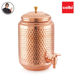 Cello Co- Pura Kalash Matka Copper Water Dispenser, 10Liter, Copper jug