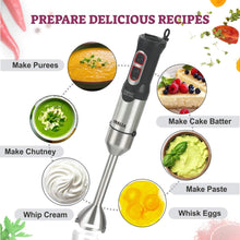 Load image into Gallery viewer, Inalsa Robot Inox 1000, 1000 Watt Hand Blender with 600 ml Multipurpose Jar, Variable Speed, LED Light, 2 Year Warranty (Silver/Black)
