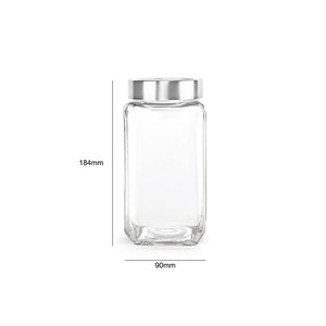 Cello Qube Fresh Glass Storage Jar, Air Tight, See-Through Lid, Clear, 1000 ml