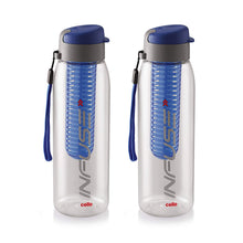 Load image into Gallery viewer, Cello Infuse Plastic Water Bottle Set, 800ml, Set of 2

