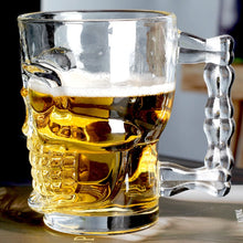 Load image into Gallery viewer, Classic Glass Beer Skull Mug (Transparent, 520 ml) - Set of 2
