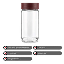Load image into Gallery viewer, Cello Modustack Glassy Storage Jar, Clear, 1000ml, Maroon - KOCHEN ESSENTIAL
