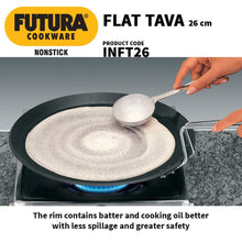 Load image into Gallery viewer, Hawkins Futura Nonstick Induction Compatible Flat Tava (Diameter 26 cm, Thickness 4.88 mm, Black), INFT26 - KOCHEN ESSENTIAL
