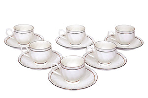 CLAY CRAFT CUP SAUCER SET, 12 PEICES - KOCHEN ESSENTIAL
