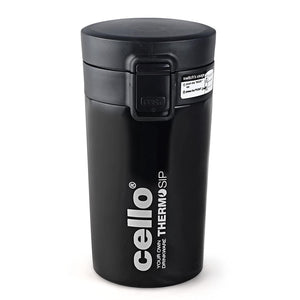 Cello Monty Stainless Steel Flask, 300ml, Black - KOCHEN ESSENTIAL