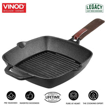 Load image into Gallery viewer, VINOD LEGACY CAST IRON DEEP GRILL PAN, 24CM - KOCHEN ESSENTIAL
