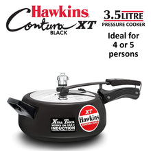 Load image into Gallery viewer, HAWKINS HAWKINS CONTURA BLACK XT PRESSURE COOKER  INDUCTION BOTTOM PRESSURE COOKER  (HARD ANODIZED) - KOCHEN ESSENTIAL
