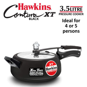HAWKINS HAWKINS CONTURA BLACK XT PRESSURE COOKER  INDUCTION BOTTOM PRESSURE COOKER  (HARD ANODIZED) - KOCHEN ESSENTIAL