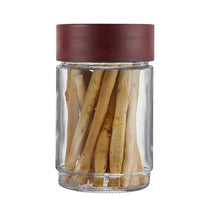 Load image into Gallery viewer, Cello Modustack Glassy Storage Jar, Clear, 750ml, Maroon - KOCHEN ESSENTIAL
