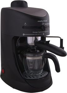 MORPHY RICHARDS COFFEE MAKER, NEW EUROPA, ESPRESSO AND CAPPUCCINO 4 CUP COFFEE MAKER (BLACK) - KOCHEN ESSENTIAL