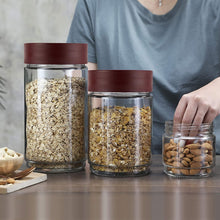 Load image into Gallery viewer, Cello Modustack Glassy Storage Jar, Clear, 500ml, Maroon - KOCHEN ESSENTIAL
