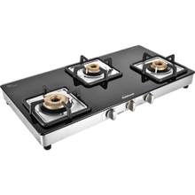 Load image into Gallery viewer, SUNFLAME AURA SS 3 BURNER GAS STOVE - KOCHEN ESSENTIAL
