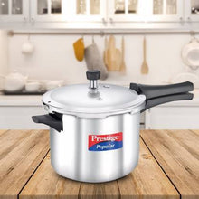 Load image into Gallery viewer, PRESTIGE SS POPULAR 5 L INDUCTION BOTTOM PRESSURE COOKER  (STAINLESS STEEL) - KOCHEN ESSENTIAL
