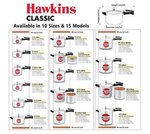 HAWKINS CLASSIC PRESSURE COOKER , 5 LITRES, CL50 - KOCHEN ESSENTIAL