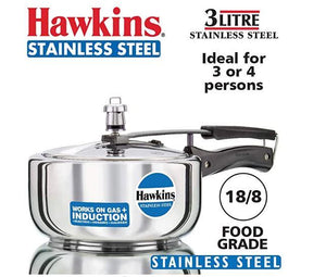 HAWKINS STAINLESS STEEL PRESSURE COOKER, INDUCTION COOKER - KOCHEN ESSENTIAL