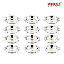 Load image into Gallery viewer, Vinod Stainless Steel Halwa Plate Set of 12 Pieces - KOCHEN ESSENTIAL
