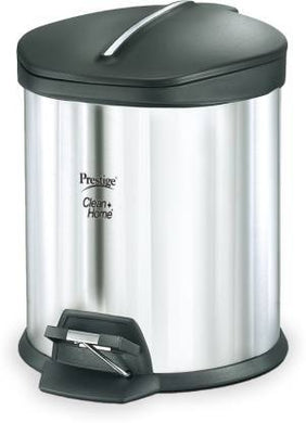 PRESTIGE CLEAN HOME FLIPBIN 12 ℓ WITH PLASTIC LID. STAINLESS STEEL DUSTBIN  - KOCHEN ESSENTIAL