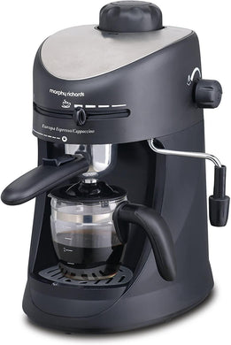 MORPHY RICHARDS COFFEE MAKER, NEW EUROPA, ESPRESSO AND CAPPUCCINO 4 CUP COFFEE MAKER (BLACK) - KOCHEN ESSENTIAL