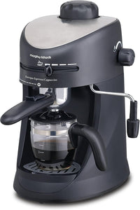 MORPHY RICHARDS COFFEE MAKER, NEW EUROPA, ESPRESSO AND CAPPUCCINO 4 CUP COFFEE MAKER (BLACK) - KOCHEN ESSENTIAL