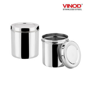 Vinod Stainless Steel Airtight Deep Dabba set of 2 pieces - KOCHEN ESSENTIAL