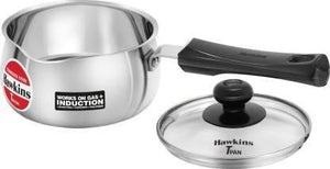 HAWKINS T-PAN STAINLESS STEEL WITH LID POT (STAINLESS STEEL, INDUCTION BOTTOM) - KOCHEN ESSENTIAL