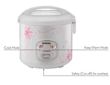 Load image into Gallery viewer, BOROSIL ELECTRIC RICE COOKER, 1.8 LITRES, PRONTO DELUXE, WHITE - KOCHEN ESSENTIAL
