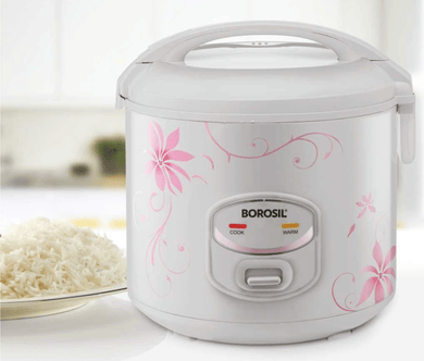 BOROSIL ELECTRIC RICE COOKER, 1.8 LITRES, PRONTO DELUXE, WHITE - KOCHEN ESSENTIAL