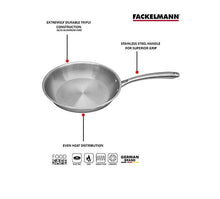 Load image into Gallery viewer, FACKELMANN STAINLESS STEEL TRIPLY FRY PAN, GLOSSY - KOCHEN ESSENTIAL
