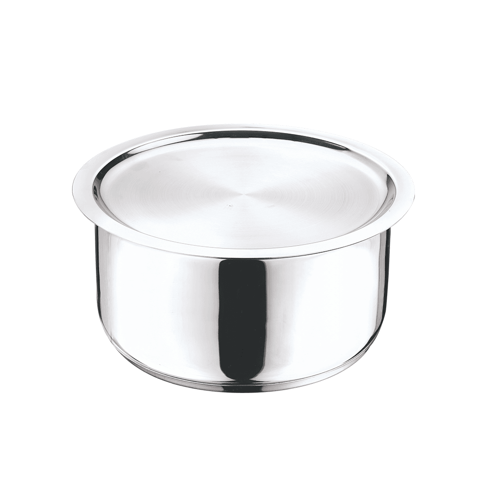 VINOD STAINLESS STEEL TOPE WITH LID, PATILA, 4 LITRES, 22CM - KOCHEN ESSENTIAL